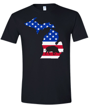Load image into Gallery viewer, Short Sleeve T-Shirt Michigan Black Wild Hog Vibrant Design High Quality Tight Knit Ring Spun Low Maintenance Cotton Printed With The Newest Available Color Transfer Technology