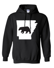 Load image into Gallery viewer, Pullover Hooded Sweatshirt Arkansas Black Black Bear Vibrant Design High Quality Tight Knit Ring Spun Low Maintenance Cotton Printed With The Newest Available Color Transfer Technology