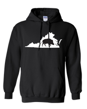 Load image into Gallery viewer, Pullover Hooded Sweatshirt Virginia Black Wild Hog Vibrant Design High Quality Tight Knit Ring Spun Low Maintenance Cotton Printed With The Newest Available Color Transfer Technology