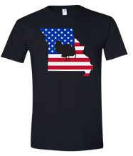 Load image into Gallery viewer, Short Sleeve T-Shirt Missouri Black Turkey Vibrant Design High Quality Tight Knit Ring Spun Low Maintenance Cotton Printed With The Newest Available Color Transfer Technology