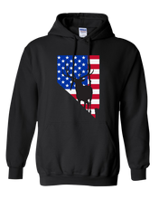 Load image into Gallery viewer, Pullover Hooded Sweatshirt Nevada Black Elk Vibrant Design High Quality Tight Knit Ring Spun Low Maintenance Cotton Printed With The Newest Available Color Transfer Technology