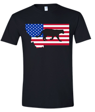Load image into Gallery viewer, Short Sleeve T-Shirt Montana Black Mountain Lion Vibrant Design High Quality Tight Knit Ring Spun Low Maintenance Cotton Printed With The Newest Available Color Transfer Technology