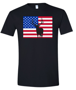 Short Sleeve T-Shirt Colorado Black Elk Vibrant Design High Quality Tight Knit Ring Spun Low Maintenance Cotton Printed With The Newest Available Color Transfer Technology