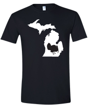 Load image into Gallery viewer, Short Sleeve T-Shirt Michigan Black Turkey Vibrant Design High Quality Tight Knit Ring Spun Low Maintenance Cotton Printed With The Newest Available Color Transfer Technology