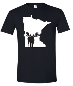 Short Sleeve T-Shirt Minnesota Black Moose Vibrant Design High Quality Tight Knit Ring Spun Low Maintenance Cotton Printed With The Newest Available Color Transfer Technology