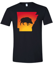 Load image into Gallery viewer, Short Sleeve T-Shirt Arkansas Black Wild Hog Vibrant Design High Quality Tight Knit Ring Spun Low Maintenance Cotton Printed With The Newest Available Color Transfer Technology