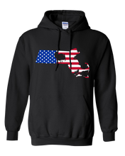 Load image into Gallery viewer, Pullover Hooded Sweatshirt Massachusetts Black Turkey Vibrant Design High Quality Tight Knit Ring Spun Low Maintenance Cotton Printed With The Newest Available Color Transfer Technology