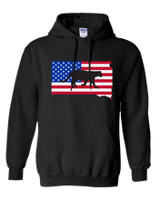 Load image into Gallery viewer, Pullover Hooded Sweatshirt South Dakota Black Mountain Lion Vibrant Design High Quality Tight Knit Ring Spun Low Maintenance Cotton Printed With The Newest Available Color Transfer Technology