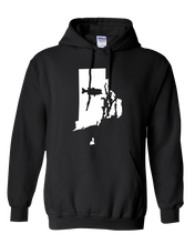 Load image into Gallery viewer, Pullover Hooded Sweatshirt Rhode Island Black Large Mouth Bass Vibrant Design High Quality Tight Knit Ring Spun Low Maintenance Cotton Printed With The Newest Available Color Transfer Technology