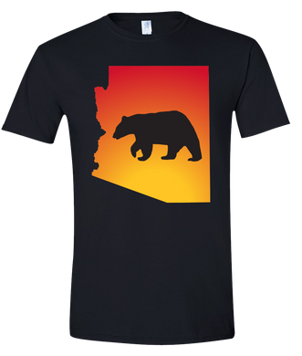 Short Sleeve T-Shirt Arizona Black Black Bear Vibrant Design High Quality Tight Knit Ring Spun Low Maintenance Cotton Printed With The Newest Available Color Transfer Technology