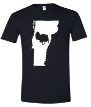 Load image into Gallery viewer, Short Sleeve T-Shirt Vermont Black Turkey Vibrant Design High Quality Tight Knit Ring Spun Low Maintenance Cotton Printed With The Newest Available Color Transfer Technology