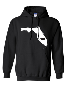 Pullover Hooded Sweatshirt Florida Black Large Mouth Bass Vibrant Design High Quality Tight Knit Ring Spun Low Maintenance Cotton Printed With The Newest Available Color Transfer Technology