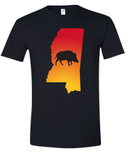 Load image into Gallery viewer, Short Sleeve T-Shirt Mississippi Black Wild Hog Vibrant Design High Quality Tight Knit Ring Spun Low Maintenance Cotton Printed With The Newest Available Color Transfer Technology