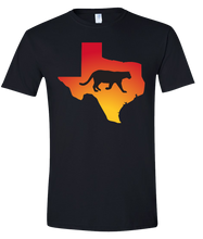 Load image into Gallery viewer, Short Sleeve T-Shirt Texas Black Mountain Lion Vibrant Design High Quality Tight Knit Ring Spun Low Maintenance Cotton Printed With The Newest Available Color Transfer Technology