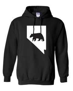 Pullover Hooded Sweatshirt Nevada Black Black Bear Vibrant Design High Quality Tight Knit Ring Spun Low Maintenance Cotton Printed With The Newest Available Color Transfer Technology