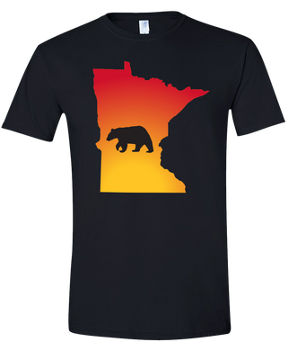 Short Sleeve T-Shirt Minnesota Black Black Bear Vibrant Design High Quality Tight Knit Ring Spun Low Maintenance Cotton Printed With The Newest Available Color Transfer Technology