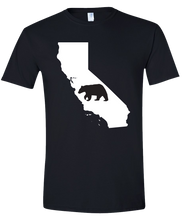 Load image into Gallery viewer, Short Sleeve T-Shirt California Black Black Bear Vibrant Design High Quality Tight Knit Ring Spun Low Maintenance Cotton Printed With The Newest Available Color Transfer Technology