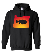 Load image into Gallery viewer, Pullover Hooded Sweatshirt Oregon Black Large Mouth Bass Vibrant Design High Quality Tight Knit Ring Spun Low Maintenance Cotton Printed With The Newest Available Color Transfer Technology