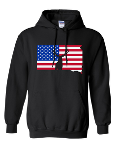 Pullover Hooded Sweatshirt South Dakota Black Mule Deer Vibrant Design High Quality Tight Knit Ring Spun Low Maintenance Cotton Printed With The Newest Available Color Transfer Technology