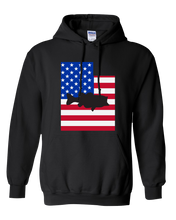 Load image into Gallery viewer, Pullover Hooded Sweatshirt Utah Black Large Mouth Bass Vibrant Design High Quality Tight Knit Ring Spun Low Maintenance Cotton Printed With The Newest Available Color Transfer Technology