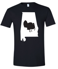 Load image into Gallery viewer, Short Sleeve T-Shirt Alabama Black Turkey Vibrant Design High Quality Tight Knit Ring Spun Low Maintenance Cotton Printed With The Newest Available Color Transfer Technology