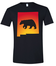 Load image into Gallery viewer, Short Sleeve T-Shirt New Mexico Black Black Bear Vibrant Design High Quality Tight Knit Ring Spun Low Maintenance Cotton Printed With The Newest Available Color Transfer Technology