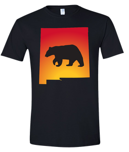 Short Sleeve T-Shirt New Mexico Black Black Bear Vibrant Design High Quality Tight Knit Ring Spun Low Maintenance Cotton Printed With The Newest Available Color Transfer Technology