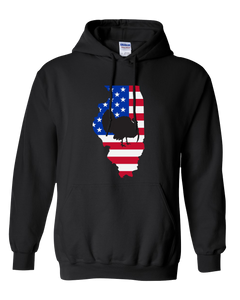 Pullover Hooded Sweatshirt Illinois Black Turkey Vibrant Design High Quality Tight Knit Ring Spun Low Maintenance Cotton Printed With The Newest Available Color Transfer Technology