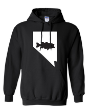 Load image into Gallery viewer, Pullover Hooded Sweatshirt Nevada Black Large Mouth Bass Vibrant Design High Quality Tight Knit Ring Spun Low Maintenance Cotton Printed With The Newest Available Color Transfer Technology