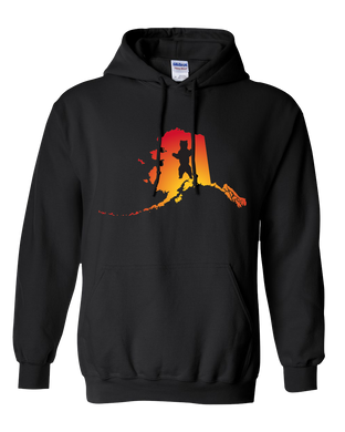 Pullover Hooded Sweatshirt Alaska Black Brown Bear Vibrant Design High Quality Tight Knit Ring Spun Low Maintenance Cotton Printed With The Newest Available Color Transfer Technology