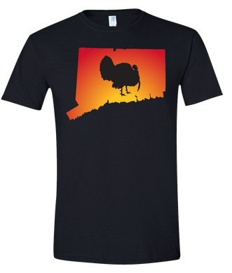 Short Sleeve T-Shirt Connecticut Black Turkey Vibrant Design High Quality Tight Knit Ring Spun Low Maintenance Cotton Printed With The Newest Available Color Transfer Technology