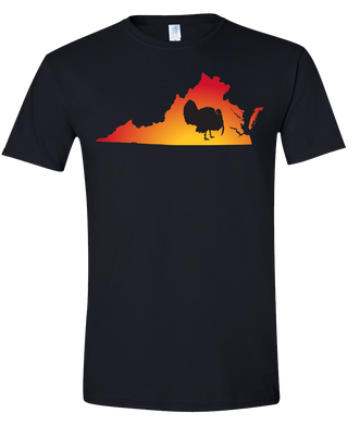 Short Sleeve T-Shirt Virginia Black Turkey Vibrant Design High Quality Tight Knit Ring Spun Low Maintenance Cotton Printed With The Newest Available Color Transfer Technology
