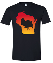 Load image into Gallery viewer, Short Sleeve T-Shirt Wisconsin Black Turkey Vibrant Design High Quality Tight Knit Ring Spun Low Maintenance Cotton Printed With The Newest Available Color Transfer Technology