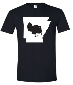 Short Sleeve T-Shirt Arkansas Black Turkey Vibrant Design High Quality Tight Knit Ring Spun Low Maintenance Cotton Printed With The Newest Available Color Transfer Technology