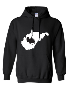 Pullover Hooded Sweatshirt West Virginia Black Turkey Vibrant Design High Quality Tight Knit Ring Spun Low Maintenance Cotton Printed With The Newest Available Color Transfer Technology