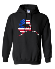 Load image into Gallery viewer, Pullover Hooded Sweatshirt Alaska Black Black Bear Vibrant Design High Quality Tight Knit Ring Spun Low Maintenance Cotton Printed With The Newest Available Color Transfer Technology