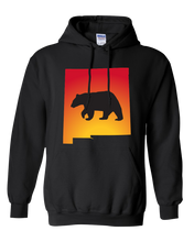 Load image into Gallery viewer, Pullover Hooded Sweatshirt New Mexico Black Black Bear Vibrant Design High Quality Tight Knit Ring Spun Low Maintenance Cotton Printed With The Newest Available Color Transfer Technology