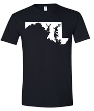 Load image into Gallery viewer, Short Sleeve T-Shirt Maryland Black Whitetail Deer Vibrant Design High Quality Tight Knit Ring Spun Low Maintenance Cotton Printed With The Newest Available Color Transfer Technology