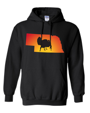 Load image into Gallery viewer, Pullover Hooded Sweatshirt Nebraska Black Turkey Vibrant Design High Quality Tight Knit Ring Spun Low Maintenance Cotton Printed With The Newest Available Color Transfer Technology