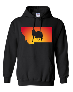 Pullover Hooded Sweatshirt Montana Black Turkey Vibrant Design High Quality Tight Knit Ring Spun Low Maintenance Cotton Printed With The Newest Available Color Transfer Technology