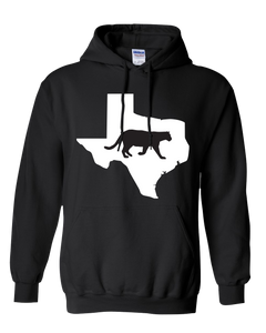 Pullover Hooded Sweatshirt Texas Black Mountain Lion Vibrant Design High Quality Tight Knit Ring Spun Low Maintenance Cotton Printed With The Newest Available Color Transfer Technology