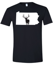Load image into Gallery viewer, Short Sleeve T-Shirt Pennsylvania Black Elk Vibrant Design High Quality Tight Knit Ring Spun Low Maintenance Cotton Printed With The Newest Available Color Transfer Technology