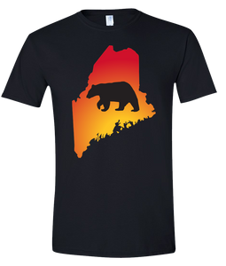 Short Sleeve T-Shirt Maine Black Black Bear Vibrant Design High Quality Tight Knit Ring Spun Low Maintenance Cotton Printed With The Newest Available Color Transfer Technology