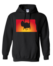 Load image into Gallery viewer, Pullover Hooded Sweatshirt North Dakota Black Turkey Vibrant Design High Quality Tight Knit Ring Spun Low Maintenance Cotton Printed With The Newest Available Color Transfer Technology