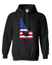 Load image into Gallery viewer, Pullover Hooded Sweatshirt Idaho Black Turkey Vibrant Design High Quality Tight Knit Ring Spun Low Maintenance Cotton Printed With The Newest Available Color Transfer Technology