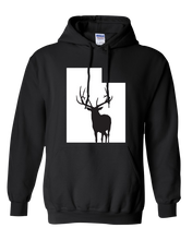 Load image into Gallery viewer, Pullover Hooded Sweatshirt Utah Black Elk Vibrant Design High Quality Tight Knit Ring Spun Low Maintenance Cotton Printed With The Newest Available Color Transfer Technology