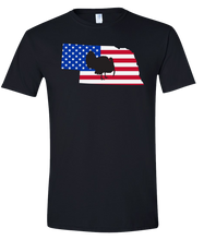 Load image into Gallery viewer, Short Sleeve T-Shirt Nebraska Black Turkey Vibrant Design High Quality Tight Knit Ring Spun Low Maintenance Cotton Printed With The Newest Available Color Transfer Technology