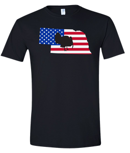 Short Sleeve T-Shirt Nebraska Black Turkey Vibrant Design High Quality Tight Knit Ring Spun Low Maintenance Cotton Printed With The Newest Available Color Transfer Technology