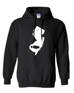 Pullover Hooded Sweatshirt New Jersey Black Large Mouth Bass Vibrant Design High Quality Tight Knit Ring Spun Low Maintenance Cotton Printed With The Newest Available Color Transfer Technology