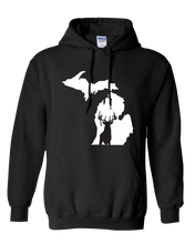 Load image into Gallery viewer, Pullover Hooded Sweatshirt Michigan Black Whitetail Deer Vibrant Design High Quality Tight Knit Ring Spun Low Maintenance Cotton Printed With The Newest Available Color Transfer Technology